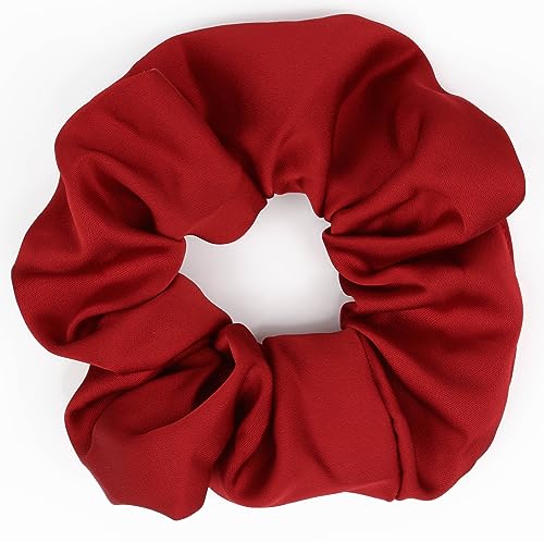 Mytoptrendz® Große luxuriöse glatte weiche seidige Satin Scrunchie Haargummis Pferdeschwanz Haarbänder spurlos Bommel für Mädchen Frauen dickes langes und lockiges Haar (rot) von Mytoptrendz