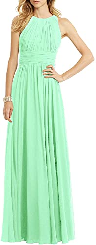 N/ C Damen Hochzeit Brautjungfer Kleid Ärmellos Plissee Lange formelle Abendkleider, mintgrün, 40 N/ C Damen Hochzeit Brautjungfer Kleid Ärmellos Plissee Lange formelle Abendkleider, mintgrün, 40 von N/ C