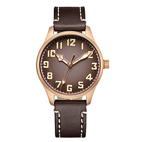 NC Baltany Automatic Mechanical Men Bronze Fliegeruhren Saphirglas NH35 Armbanduhr (Brown) von NC