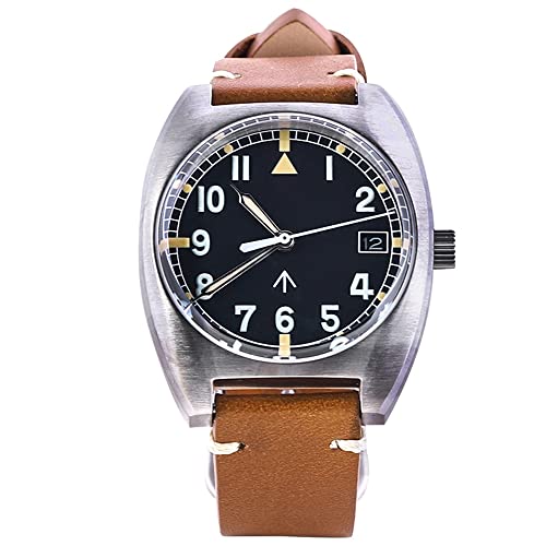 NC Baltany Mechanische Militäruhr für Herren Kleines Zifferblatt Dome Glass Reloj Militar Hombre 10BAR Air Force Clock Tribute 60s NH35 Pilot Watch (Color 1) von NC