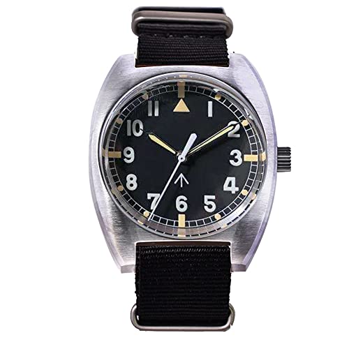 NC Baltany Mechanische Militäruhr für Herren Kleines Zifferblatt Dome Glass Reloj Militar Hombre 10BAR Air Force Clock Tribute 60s NH35 Pilot Watch (Color 4) von NC