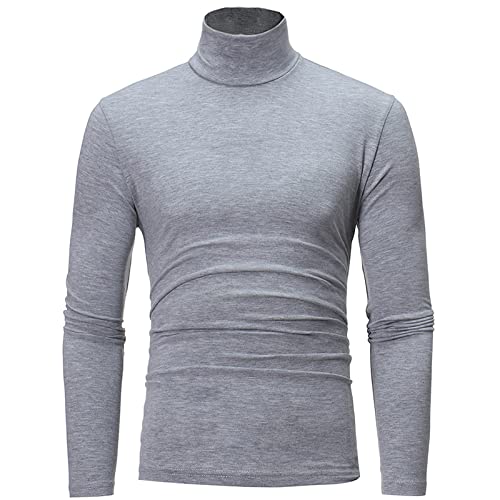 NC Herren Rollkragen-Shirt, Layer, schmaler Rollkragen, langärmelig, lässig, schmal, Pullover, T-Shirt, Grau, Größe XXL, grau, XXL von NC