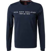 N.Z.A. Herren Longsleeve blau Baumwolle von N.Z.A.