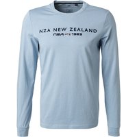 N.Z.A. Herren Longsleeve blau Baumwolle von N.Z.A.