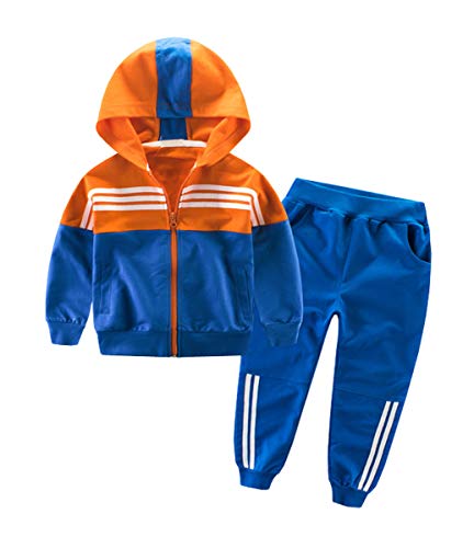 NABER Sportanzug für Kinder, Jungen, mit Reißverschluss, Oberbekleidung, Jacke und Hose, Alter 4–13 Jahre, Orange, 104 von Naber