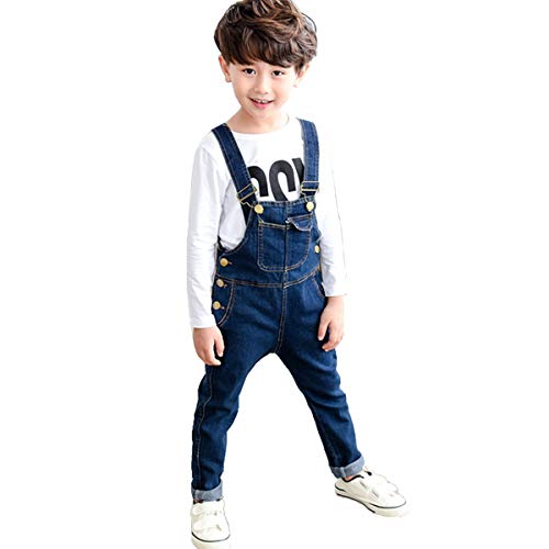 NABER Kinder Jungen Mode Latzhose Denim Jeans Latzhose Latzhose Alter 4-13 Jahre, blau, 8-9 Jahre von Naber
