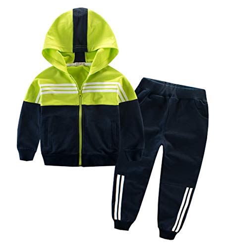 NABER Sportanzug für Kinder, Jungen, mit Reißverschluss, Oberbekleidung, Jacke und Hose, Alter 4–13 Jahre, grün, 110 von Naber