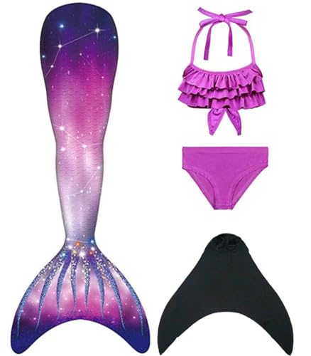NAITOKE Mädchen Monoflossen mit Cosplay Bikini Set und Flossen NAITOKE Mädchen Monoflossen mit Cosplay Bikini Set und Flossen von NAITOKE