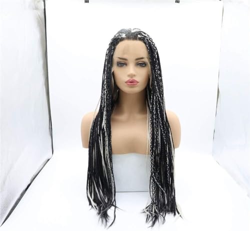 GCX- 24 Zoll Lange Perücke Afrikanische Blonde Spitze Front Synthetische Perücke Lockiges Haar Ombre Echthaar Mode Schwarz Volle Perücke for Frauen,B Schön von NAKEAH