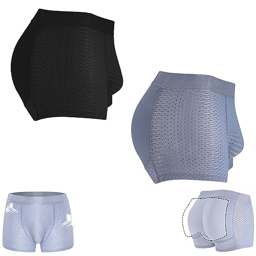 NAKEAH Atmungsaktive Herrenunterwäsche aus Nylon-Eisseide, Hip-Lifting-Unterwäsche für Herren aus Eisseide, Boxershorts aus gefrorener Seide für Herren (X-Large,F) von NAKEAH