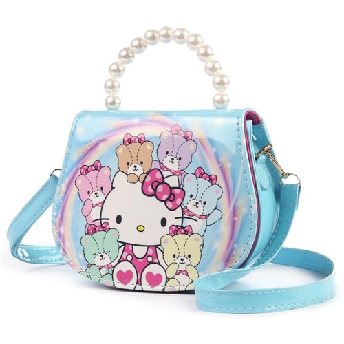 NALSSINHAN Kleine Mädchen-Geldbörse, niedliches Cartoon-Crossbody-Tasche, Kawaii-Anime-Geldbörse, Geldbörse, Kleinkind, Umhängetasche, Blau Kt von NALSSINHAN