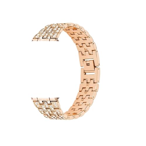 Diamantband passend for Huawei Watch GT 4 41 mm Armband passend for Mibro T1/GS Armband passend for Garmin Venu 3S/2S Vivoactive 2S Armband 18 mm Metallarmband (Color : Rose gold, Size : For Garmin von NALoRa
