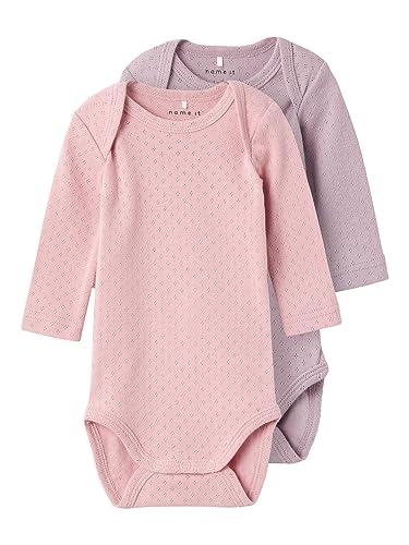 NAME IT Baby-Mädchen NBFBODY 2P LS NEEDLEDROP NOOS Body, Zephyr, 74 von NAME IT