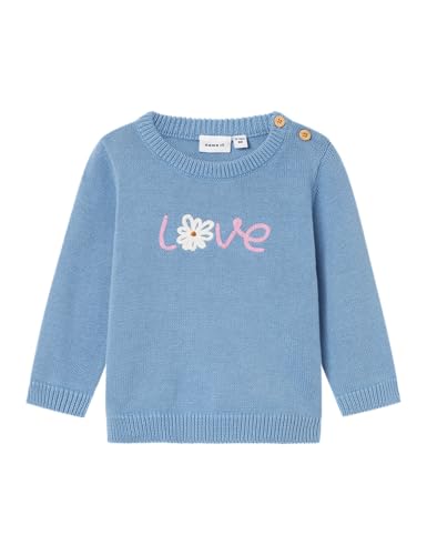NAME IT Baby - Mädchen Nbflosette Knit Strickpullover, Endless Sky, 50 EU NAME IT Baby - Mädchen Nbflosette Knit Strickpullover, Endless Sky, 50 EU von NAME IT