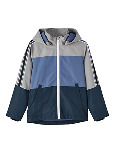 NAME IT Maxx Jacket Blue Block Männer Jacke grau/blau 146 100% Polyester (recycelt) Streetwear von NAME IT