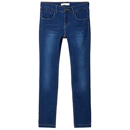 NAME IT Damen Nkfsalli Dnmthayers 3391 Swe Pant Noos Jeans, Dark Blue Denim, 104 EU von NAME IT