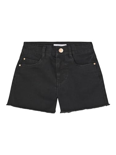 NAME IT Mädchen Nkfrose Hw Mom Dnm 8222-ya Noos Shorts, Black Denim, 122 EU von NAME IT