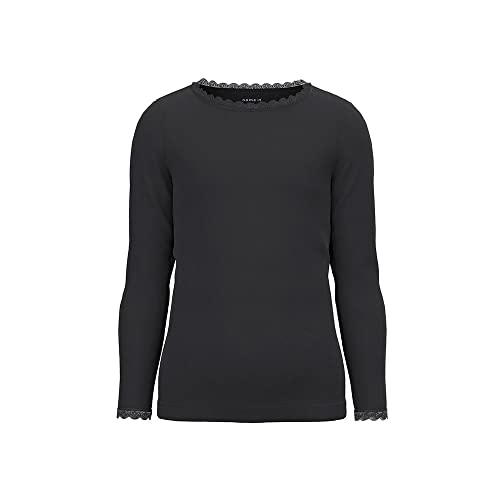 NAME IT Mädchen NKFLITTE LS XSL TOP NOOS Langarmshirt, Schwarz, 146-152 von NAME IT