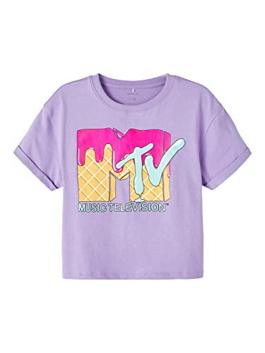 name it Girl's NKFMYXTINA MTV SS Boxy TOP Box CPLG T-Shirt, Sand Verbena, 122/128 von NAME IT