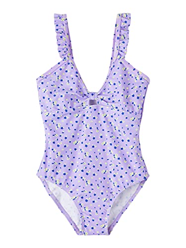 name it Girl's NKFZIKELINE Swimsuit Badeanzug, Sand Verbena, 110/116 von NAME IT