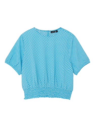 name it Girl's NLFECKALI SS Crop TOP T-Shirt, Iced Aqua/AOP:Flowerprint, 146/152 von NAME IT