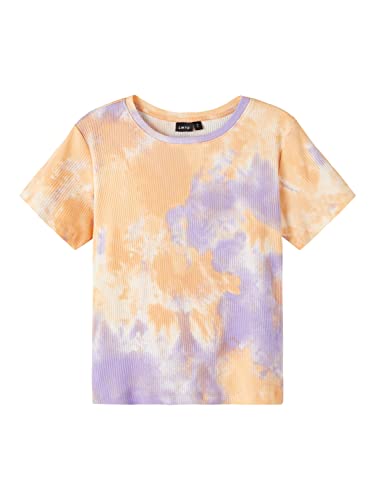 name it Girl's NLFFIE SS Crop R Top, Sand Verbena/AOP:TIE DYE, 158/164 von NAME IT