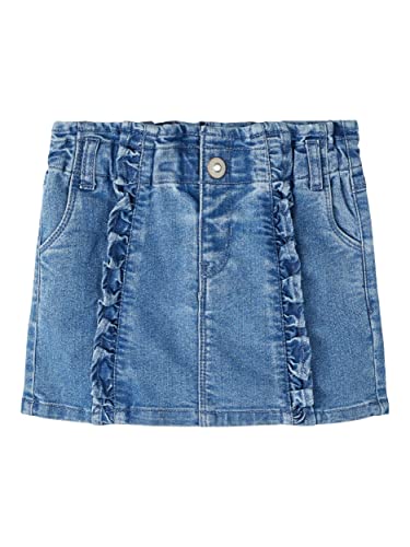 NAME IT Girl's NMFBELLA DNM Skirt 1258-FT FB Rock, Medium Blue Denim, 92 von NAME IT