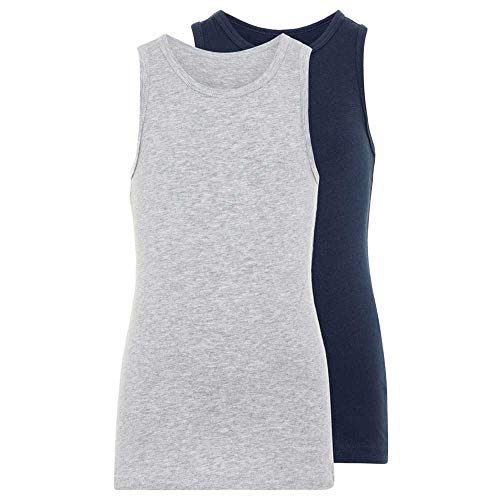 name it Jungen NKMTANK TOP 2P Grey Melange NOOS Unterhemd, 98 von NAME IT