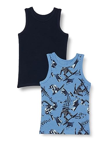 NAME IT Jungen NKMTANK TOP 2P Snowboard NOOS Unterhemden, Riviera, 158/164 von NAME IT