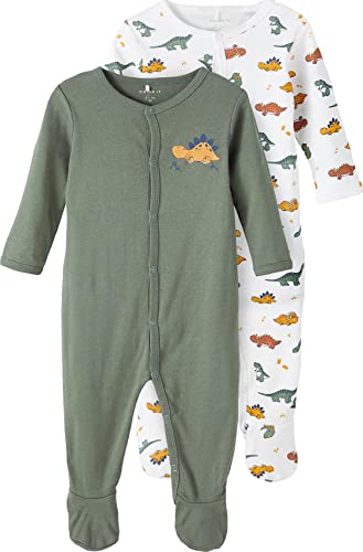 NAME IT Jungen nbmnightsuit 2p W/f laurel dino noos Schlafanzug, Wreath, 98 EU von NAME IT