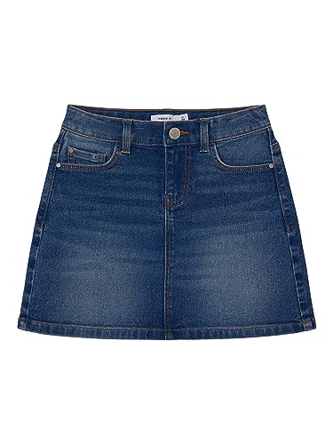 NAME IT Mädchen NKFDIANA A Shape DNM Skirt 4311-IO NOOS Rock, Medium Blue Denim, 140 von NAME IT