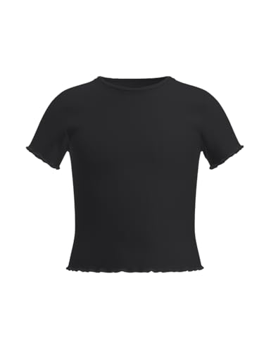 NAME IT Mädchen NKFNORALINA SS Crop TOP NOOS T-Shirt, Black, 122/128 cm von NAME IT