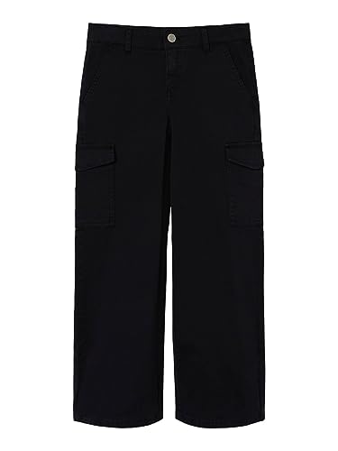 NAME IT Mädchen NKFROSE Wide Twill Cargo 8108-BA NOOS Cargohose, Black, 140 von NAME IT