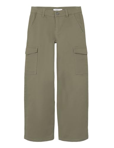 NAME IT Mädchen NKFROSE Wide Twill Cargo 8108-BA NOOS Cargohose, Deep Lichen Green, 146 von NAME IT