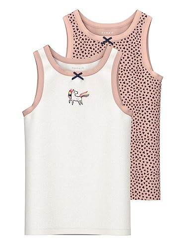 NAME IT Mädchen NMFTANK TOP Evening Sand Hearts NOOS Unterhemden, 104 von NAME IT