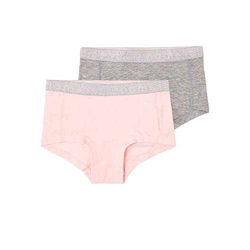 NAME IT Mädchen Nkfhipster 2p Noos Unterhose, Barely Pink/Pack:w/ Grey Melange, 146 EU von NAME IT