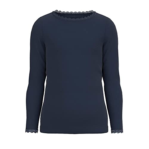 NAME IT Mädchen NKFLITTE LS XSL TOP NOOS Langarmshirt, Dark Sapphire, 146-152 von NAME IT