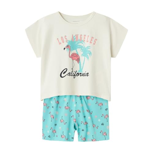 NAME IT Mädchen Nkfnightset Cap Pool Blue Flamingo Noos, Pool Blue, 110-116 von NAME IT