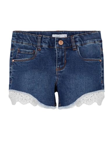 NAME IT Mädchen Nkfsalli Slim Dnm Shorts 5372-ha Noos, Dark Blue Denim, 128 von NAME IT