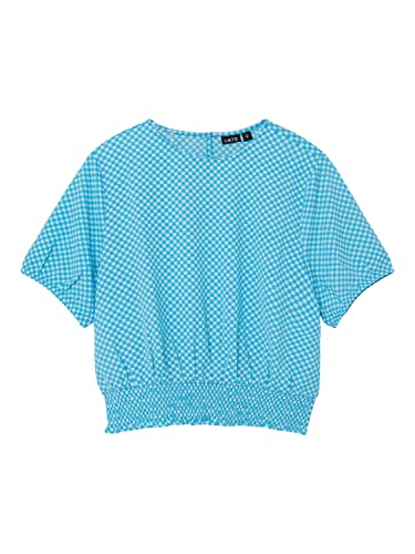 name it Girl's NLFECKALI SS Crop TOP T-Shirt, Iced Aqua/AOP:Flowerprint, 170/176 von NAME IT