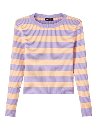 name it Girl's NLFFULLA LS Short Stripe Knit Top, Peach Quartz/Stripes:Peach Quartz/Sand Verbena, 134/140 von NAME IT