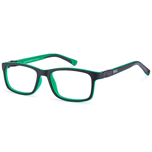 NANOVISTA Unisex-Kinder FANGAME 3.0 Sonnenbrille, Bicolor Schwarz Mate/Verde, 50 von NANOVISTA