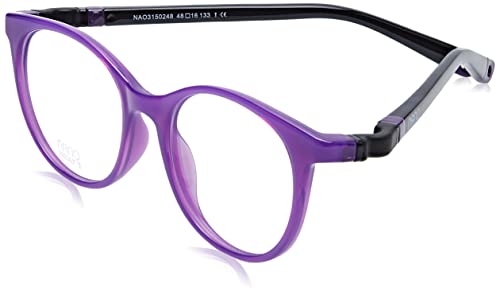 NANOVISTA Unisex-Kinder Glitch 3.0 Sonnenbrille, Morado Cristal/Schwarz, 48 von NANOVISTA