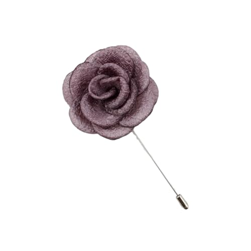 NANZU 5 * 10 cm 5/10 Stück Silber Falten Satin Blume Anstecknadel Abzeichen Blumen Corsage Satin Rose Blume/Rosen Anstecknadel Brosche Pin für Männer Frauen von NANZU