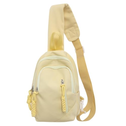 NAOYQ Klein Rucksack Crossbody Sling Bag Bauchtasche Damen Brusttasche umhängetasche damen Handytasche Schulter-Handtaschen tasche damen klein stoff schlichte Wasserdicht nylon Gelb von NAOYQ