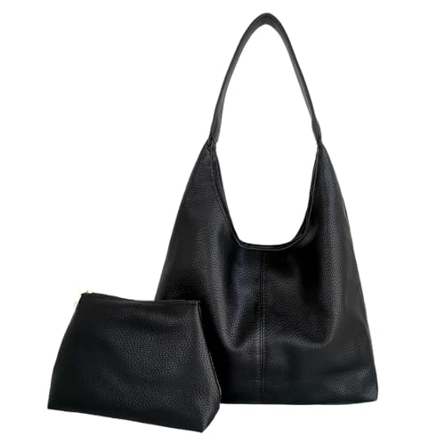 NAOYQ The Tote Bag 2pcs damen beuteltasche handtasche groß everyday Hobo Bag schultertasche umhängetasche damen mittelgroß Pu Leder schlichte für den täglichen Gebrauch Schwarz NAOYQ The Tote Bag 2pcs damen beuteltasche handtasche groß everyday Hobo Bag schultertasche umhängetasche damen mittelgroß Pu Leder schlichte für den täglichen Gebrauch Schwarz von NAOYQ