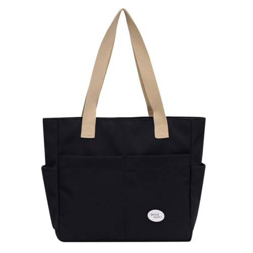 NAOYQ handtasche damen groß aus Canvas Shopper tasche crossbody Tote Bag umhängetasche mädchen Henkeltaschen Stofftasche Schulterhandtasche mit reißverschluss für den täglichen Gebrauch Schwarz NAOYQ handtasche damen groß aus Canvas Shopper tasche crossbody Tote Bag umhängetasche mädchen Henkeltaschen Stofftasche Schulterhandtasche mit reißverschluss für den täglichen Gebrauch Schwarz von NAOYQ
