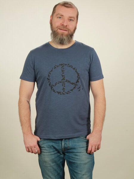 NATIVE SOULS Slub T-Shirt Herren - Peace - dark blue von NATIVE SOULS
