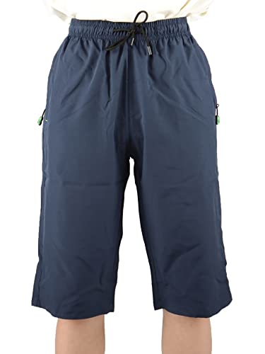 NATUST Jungen Sommer Shorts Kinder Schnelltrockend Dünn Leicht Kurze Hosen Jungs Tunnelzug Elastische Sweatshorts Blau 134-140 von NATUST