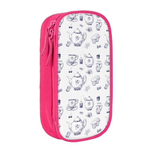 NBHDZENGW Handgezeichnete Teekannen und Tassen, großes Fassungsvermögen, doppellagiges Federmäppchen, individuell bedruckter, langlebiger Polyester-Organizer für Schule, Büro, Reisen, Kunstbedarf NBHDZENGW Handgezeichnete Teekannen und Tassen, großes Fassungsvermögen, doppellagiges Federmäppchen, individuell bedruckter, langlebiger Polyester-Organizer für Schule, Büro, Reisen, Kunstbedarf von NBHDZENGW
